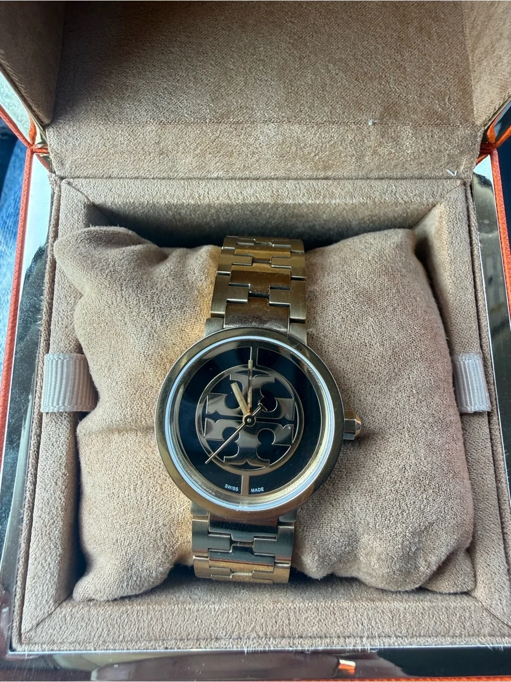 Tory Burch Stainless Steel Women's Watch - Black Dial